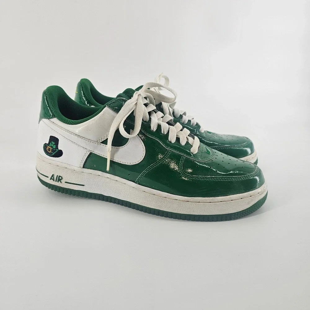 Nike Air Force 1 Mens 8 Green St. Patty Low Top Patricks Day Patent Vintage Y2K